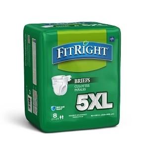Medline Baribrief Plus Bariatric Incontinence Brief - FitRight Bariatric Adult Incontinence Briefs, 5XL, for Waist Size 90"-106", Beige - BARIBRIEFPLUS
, 5 Pack