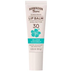 Hawaiian Tropic Lip Sunscreen SPF 30, Island Coconut | SPF Lip Balm, Beach Essentials, Travel Size Sunscreen for Lips, 0.3 oz