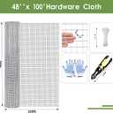 Tongmo 48" x 100' Hardware Cloth, 1inch Mesh Galvanized Chicken Wire Fence, 19 Gauge Welded Wire Roll,Garden Fence, Poultry Netting for Rabbit/Duck/Chicken Coop