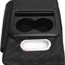 Car Center Console Armrest Pillow, Premium PU Leather Soft Memory Foam Auto Armrest Box with Cup Holder & Tissue Box for SUVs Trucks and Cars