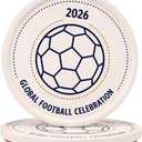 Ceramic Soccer Coasters with Raised Edge, Set of 2, Ball Outline