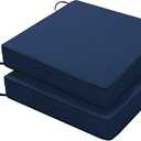 Favoyard Patio Chair Cushions 24 x 24 x 4 Inch Waterproof Outdoor Seat Cushions for Patio Furniture 3-Year Color Fastness Garden Sofa Couch Pads with Handle & Adjustable Straps Set of 2, Blue