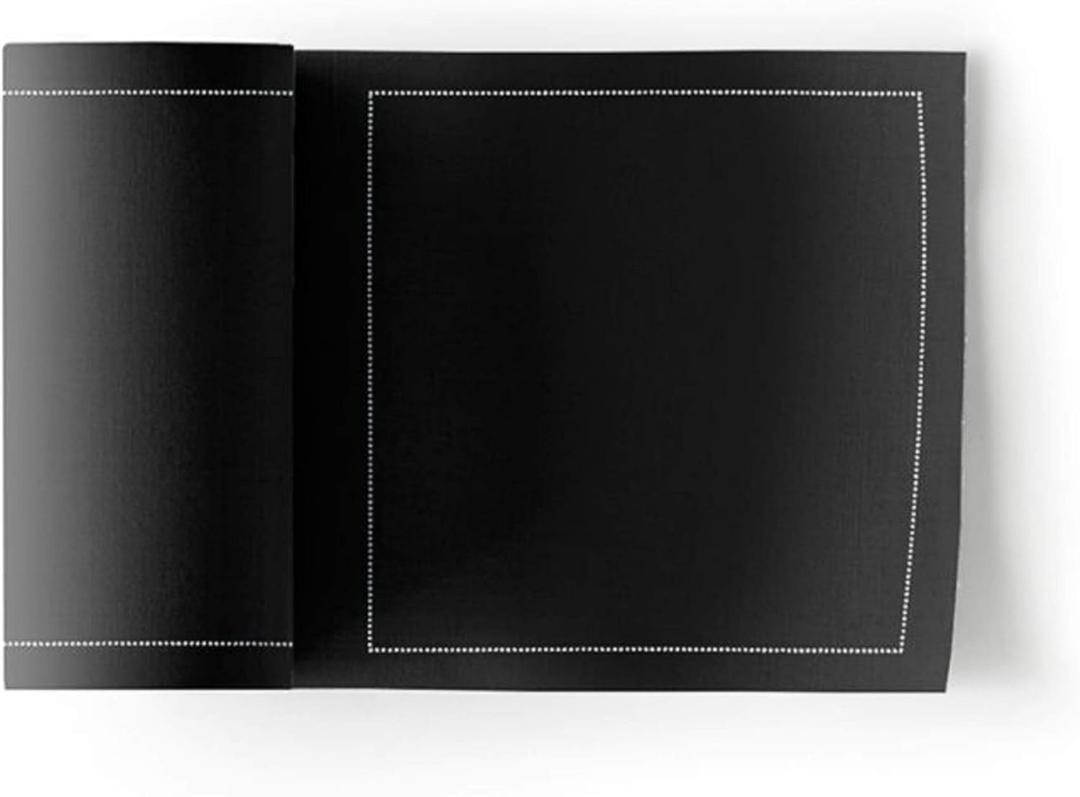 MY DRAP Cocktail Napkins, Reusable Cotton Napkins on a Roll 4.5 x 4.5 IN (100 Napkins, Black)