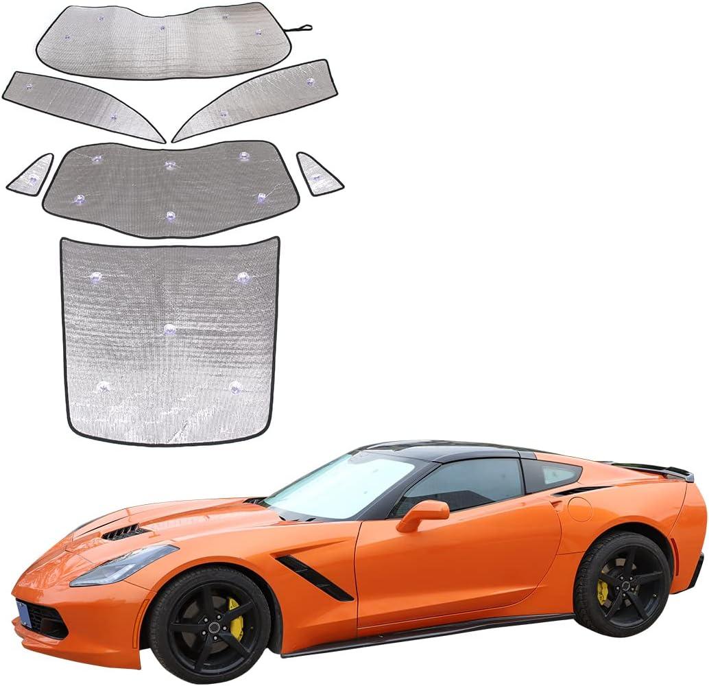 Car Windshield Sunshade, Car Sun Shade Full Rear Window Shades for Chevrolet Corvette C7 2014-2019, UV Rays Sun Visor Protector (Full Window)