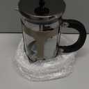 BAYKA 21 Ounce 0.6 Liter French Press Coffee Tea Maker Small, Heat Resistant Thickened Borosilicate Glass Stainless Steel Single Serve Brewer, Cold Brew Cafetera Teapot, Dark Pewter