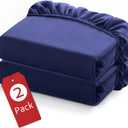 Twin Fitted Sheets 2 Pack Only, Mattress Up to 14 Inches Deep Pocket, Ultra Soft and Breathable Twin Bed Sheets, Long Lasting Single Fitted Sheets, Navy