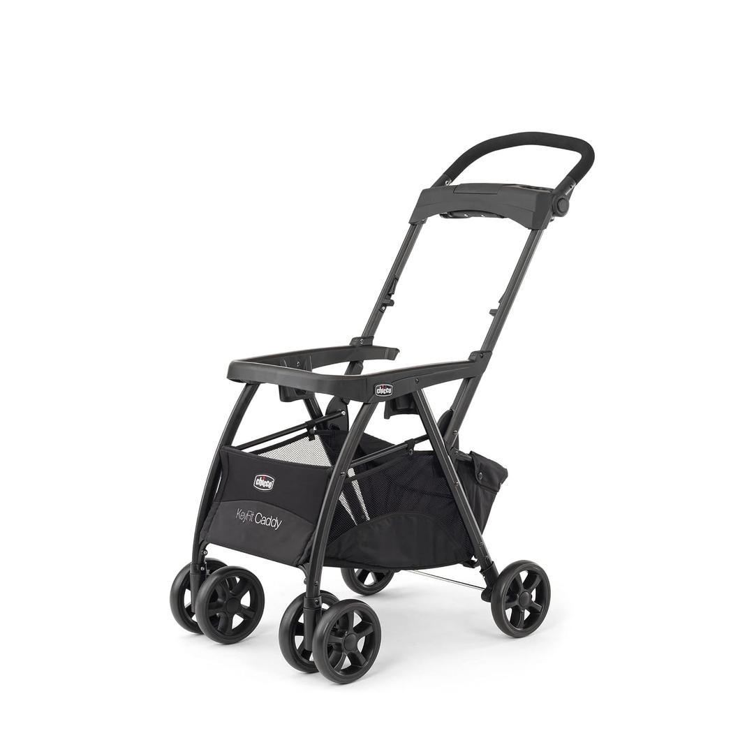 Chicco KeyFit Caddy Frame Stroller, Accepts All Chicco Infant Car Seats, Adjustable Handle, Parent Tray, Black/Black