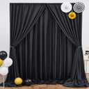 30ft x 10ft Black Backdrop Curtain Panels for Parties, Thick Wrinkle Resistant Polyester Wedding Backdrop Drapes for Birthday Photography Party Home Decorations, 60"W x 120"L