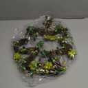 DR.DUDU St. Patricks Day Wreath Decorations, 14 Inch Shamrock Wreaths for Front Door with Green Clover LED Lights, St. Patrick's Day Decor for Spring Outdoor Home Wall Window