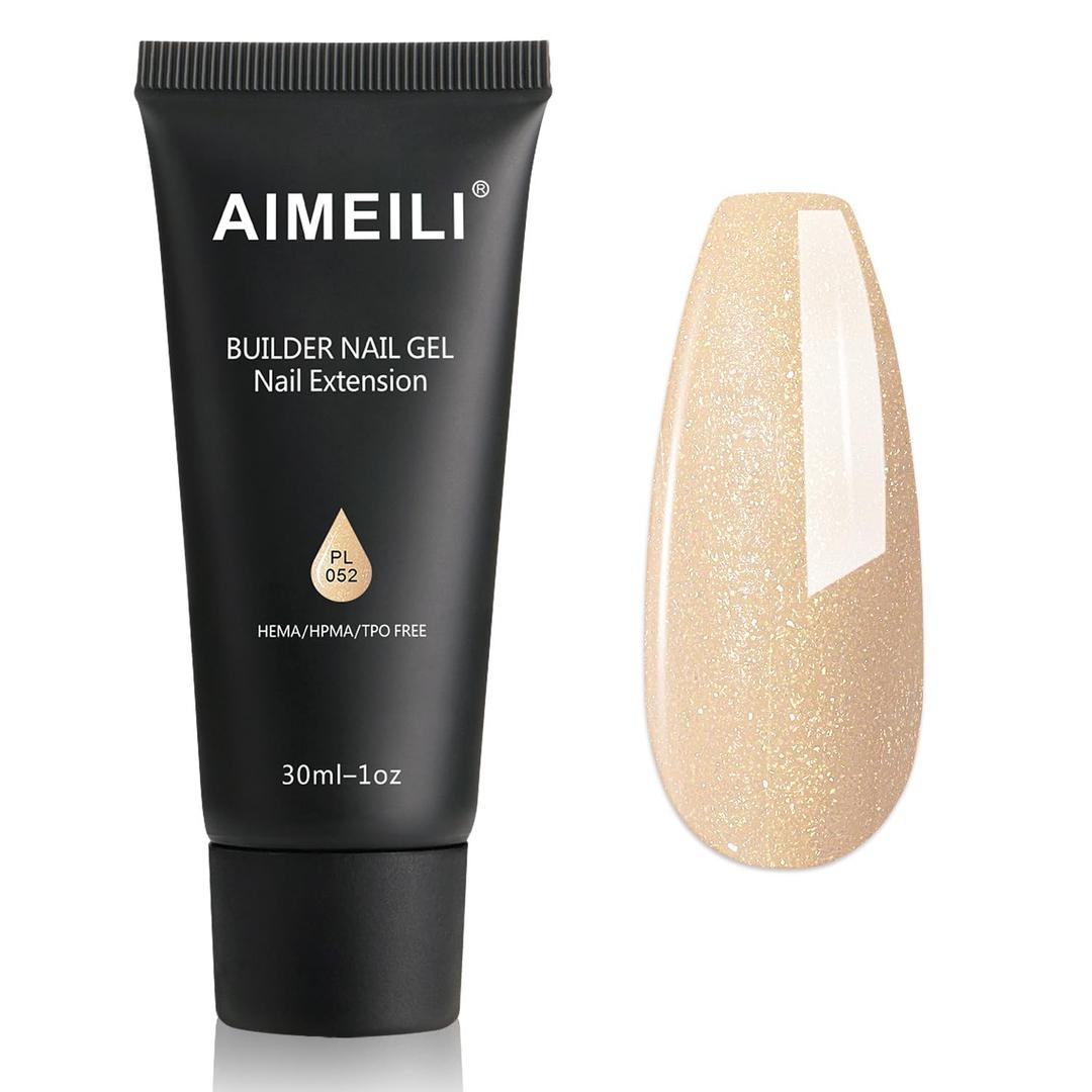 5 x AIMEILI Poly Nail Gel Builder - DIY Nail Enhancement & Art Design Kit - Free of Hema for Women - 052