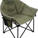 Oversized Camping Chair, Portable Folding Moon Chair with Side Pocket, Heavy Duty Outdoor Camping Chair for Adults, 400lbs Support (Green), 37 inches x 23 inches x 22 inches