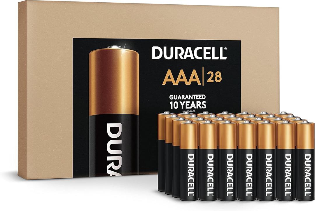Duracell Coppertop AAA Batteries, 28 Count Pack Triple A Battery with Long-Lasting Power for Household and Office Devices (Ecommerce Packaging)