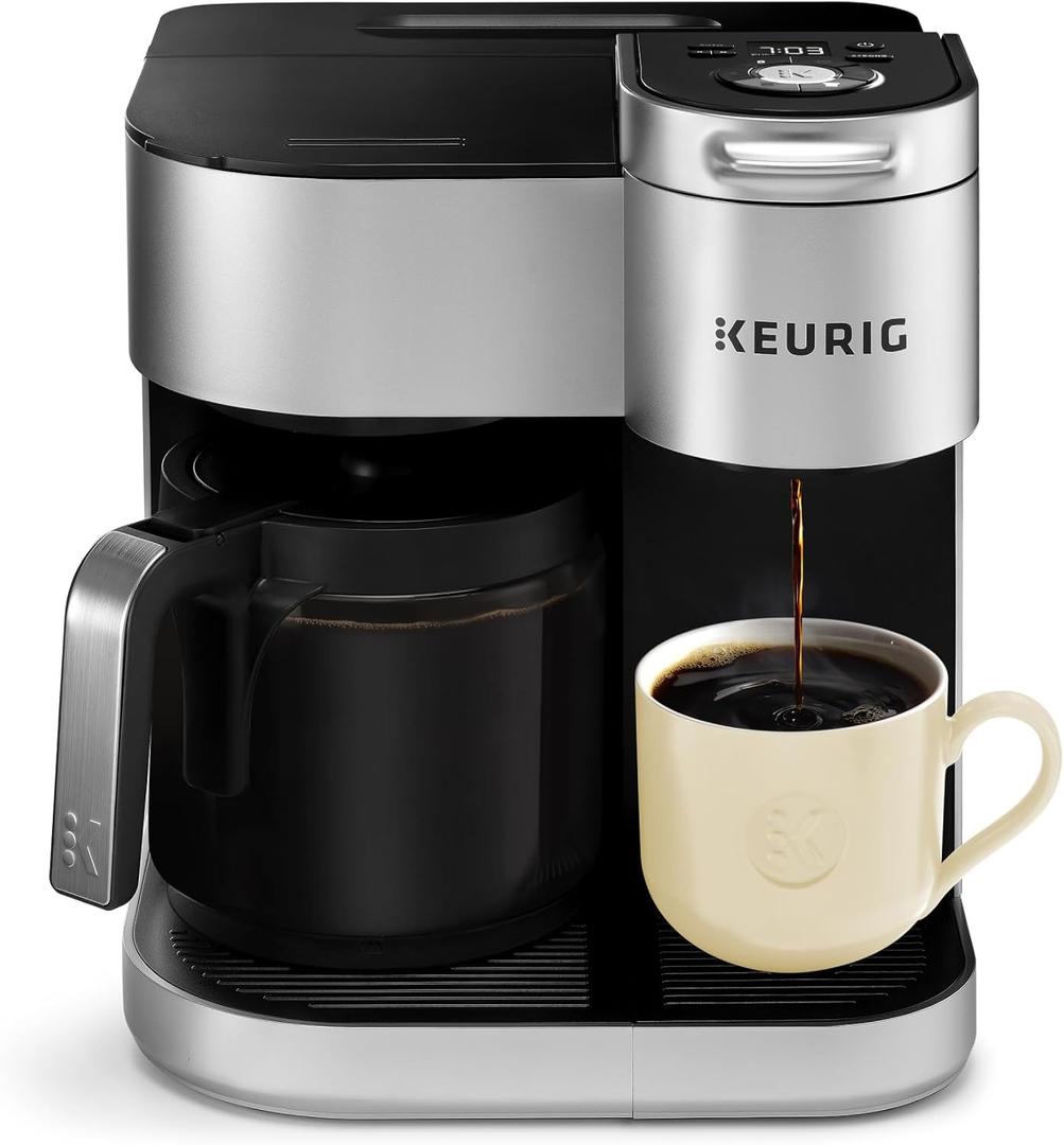 Keurig K-Duo Special Edition Single Serve K-Cup Pod & Carafe Coffee Maker, Multiple Brew Sizes, Sleek Silver Colored Finish, 60oz Removable Reservoir, Silver