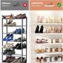 LANTEFUL Tall Shoe Rack 10 Tier Shoe Organizer Large Shoe Shelf with 18 Hooks Storage for 50 Pair Sneaker and Boot, Stackable Vertical Shoe Rack Organizer for Closet, Entryway, Bedroom, White
