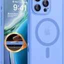 CANSHN Magnetic & Camera Control Compatible with iPhone 16 Pro Max Case, [Full Camera Protection] [Compatible with Magsafe] [Translucent Matte] Shockproof Protective Phone Cover 6.9 Inch - Ultramarine