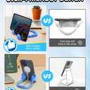 2 x Gifts for Teens Boys Girls Valentines Kids Cell Phone Stand: Upgrade Adjustable Thumbs Up Lazy Phone Holder for Desk Fun Birthday Gifts for Grandma Adults Husband Easter Basket Stuffers for Teens (1, Sky Blue)