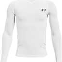 Under Armour Boys' HeatGear Long-Sleeve T-Shirt (White, M)