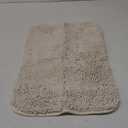 Non-Slip Bath Rug, Extra Soft Microfiber Bedroom Shag Carpet with Anti-Slip Backing, Water/ Dust Absorbent Fast Dry Shower Mat, Sound Insulated Stairs Pad, Machine Washable (Ivory, 15 x 23 Inches)