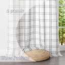 Amzdecor Buffalo Plaid Window Treatment Set,Light Filtering Curtain Woven Lines Pattern Drapes for Living Room and Bedroom, Semi Sheer Rod Pocket Modern Farmhouse Style 2 Panels 40"x54",Black&White