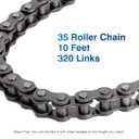 Belleone #35 Roller Chain 10 Feet -320 Links #35 Chain with Chain Breaker & 5 Connecting Links for Go Karts, Motorcycles, Mini Bikes, Bycicles, Other Home and Industrial Machinery