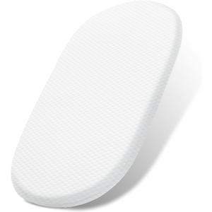 Lisara Baby Bassinet Mattress, 15" x 30" Dual Sided Gel Memory Foam Mattress with Waterproof, Removable and Breathable Ice Silk Cover, Fit for Moses Basket