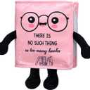 Vertintong Book Plushies Book Lover Gifts Stuffed Plush for Women Bookish Bookworm Reader Teacher Librarian Literary Decor for Library Office Bedroom Bookshelf(Pink, No Such Thing)