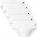 Beverly Hills Polo Club Men's Beverly Hills Polo Club Men's 5 Pack Low Rise Brief (Large, White)
