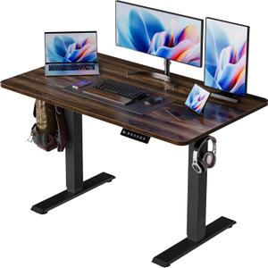 BIZUM 40x24 Inch Electric Standing Desk with Memory Presets, Quiet Motor Height Adjustable Stand Up Desk for Home Office & Gaming, Ergonomic Sit Stand Workstation，Walnut, 39.4*23.6 Inch