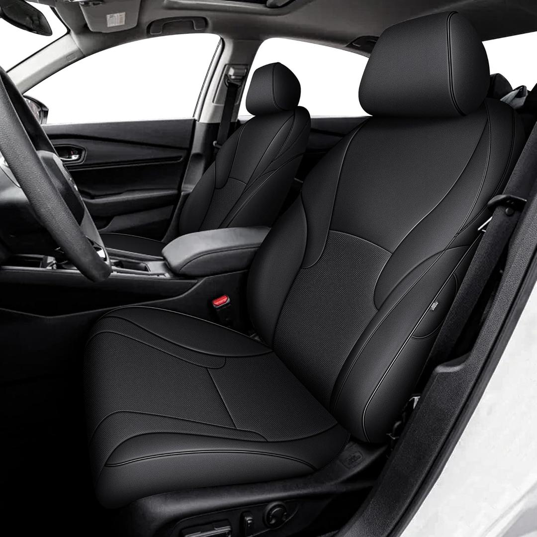 TTX LIGHTING Seat Covers for Honda Accord 2023 2024 2025 2026 (EX,SE,EX-L Hybrid, Sport Hybrid,Touring Hybrid) - Full Set Customized Faux Leather Car Seat Protector Black