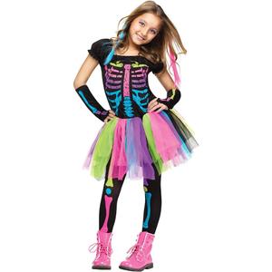 Fun World girls Funky Punky Bones (Small 4 - 6, Multicolor)