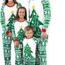 PATPAT Family Christmas Pjs Matching Sets Holiday Jammies Sleepwear Christmas Pajamas for Family Xmas Outfits with Socks (Small, Christmas Tree Print)