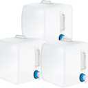 3 Pcs Collapsible Water Container with Spigot, Foldable Camping Water Container Portable Camping Storage Carrier Jug for Outdoors Hiking Emergency Kit Backpack (5.3 Gallon,Clear)