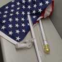 G128-6 Feet Spinning Flagpole (White) American USA 150D Flag Brass Grommets Printed 3x5 ft (Flag Included) Aluminum Flag Pole