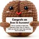 Funny Graduation Gifts for Friend, Cute College Graduate Present for Her Him, Congrats on Bean So Awesome Keepsake, Handmade Crochet Decor for Niece Nephew