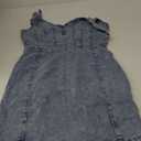 DYMADE Women's Denim Dress Sexy V Neck Bodycon Sleeveless Jeans Short Dresses Size M