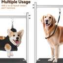 Niffgaff Dog Grooming Table with Arm, Hammock & Nooses, 30" H Foldable Heavy Duty Pet Grooming Station, 35.5" L23.6" W Non-Slip Waterproof Tabletop, 33.5" Height Adjustable Stainless H-Frame Arm