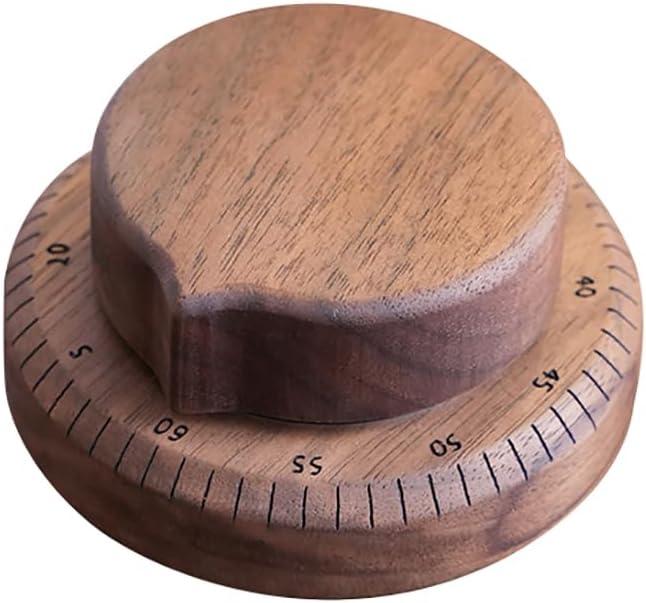 Walnut Wood Kitchen Timer  60 Minute Mechanical Countdown, Wooden Cooking Timer for Baking, Study & Home (8cm)