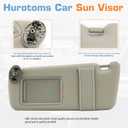 Hurotoms Sun Visor for 2007-2011 Toyota Camry Without sunroof, Right Passenger Side Gray Sun Visor Without Light, Replacement 74310-06750-E0