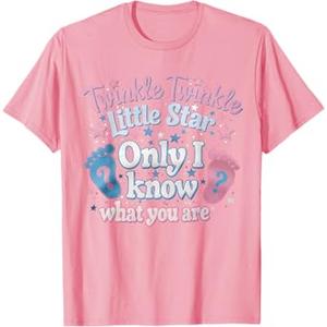 Twinkle Twinkle Little Star Gender Reveal Baby Shower T-Shirt Pink L