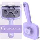 Self Cleaning Dog Brush for Shedding - Bristle Brush and Long/Short Needles Design, Skin Friendly, Slicker Deshedding Dog Brush, Hair Removal for Long & Short Haired Pets