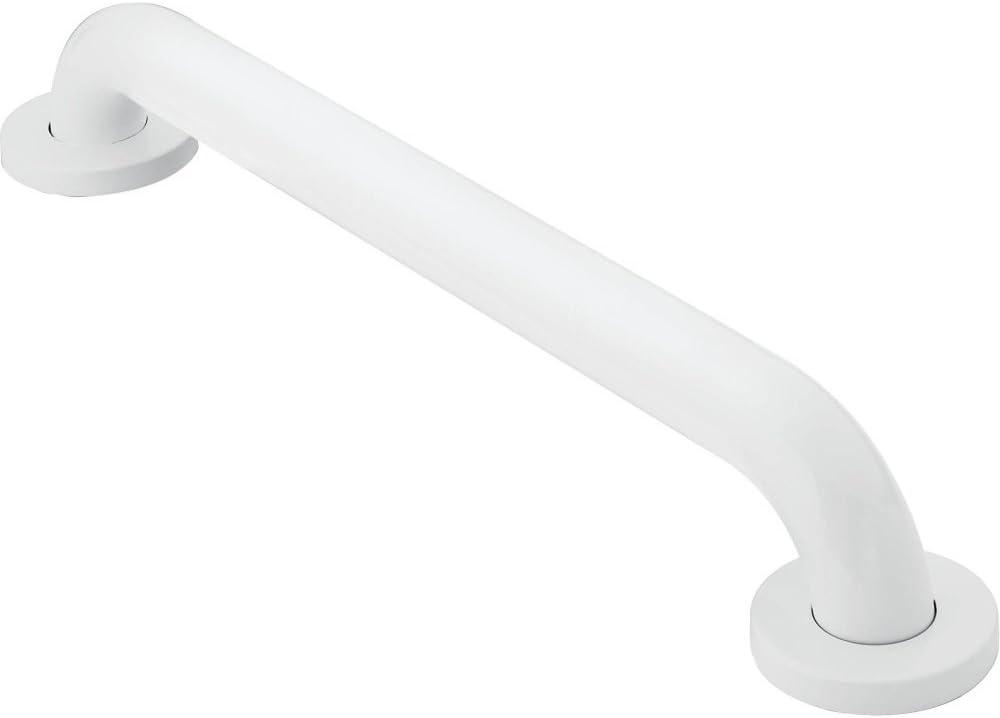 Moen Glacier White Bathroom Safety 18-Inch Shower Grab Bar with Concealed Screws for Handicapped or Elderly, R8718W (18 Inch, Glacier)