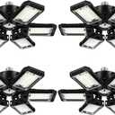 LED Garage Lights Bulb 4 Pack -180W, 18000LM 6500K Led Shop Light with 6+1 Deformable Panels, Basement Barn Light Garage Ceiling Lights, E26/E27 for Garage, Warehouse, Shop