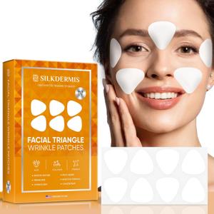SILKDERMIS Forehead Wrinkle Patches with Triangle: For Smile Line and Under Eye-Anti Wrinkle Patches with Aloe, Collagen, Vitamin E 112pcs