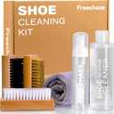 Shoe Cleaner Kit for Sneaker - 8.5 Oz Shoe Cleaning Kit with Shoe Brushes & Towel, White Sneaker Cleaner Kit, Shoe Cleaner for Tennis Shoe Suede Mesh Knit Leather Shoe, and Most Materials (Brown)