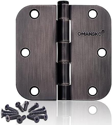 24 Pack Door Hinges, 3.5 x 3.5 Inch Oil Rubbed Bronze Hinges for Wood 5/8'' Radius Corners Interior Hinges, 3 1/2 Inch Door Hinges for Residential Doors - Amazon.com
