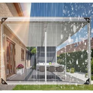 ele ELEOPTION Clear Tarp Patio Enclosure Waterproof PVC Curtains for Gazebos with Double Zip Transparent Outdoor Tarps Curtains Zipper Door for Porch, Deck, Balcony, Pergola (Size: 9.8ft x 13ft)