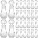 Chuangdi 24 Pcs Mini Glass Bottles 1.7oz Glass Patron Bottles with Stopper Decorative Bottle for Whiskey Vanilla Extract Champagne Wedding Baby Shower Party Favors(Round Style)