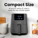CHEFMAN 2 Qt Mini Air Fryer Digital Space-Saving Compact Air Fryer with Nonstick and Dishwasher Safe Basket, Quick & Easy Meals in Minutes, Features Digital Timer and Shake Reminder Grey