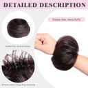 Messy Buns Hair Pieces 100% Human Hair Chignons Scrunchie Elastic Rubber Band Messy Bun Hair Piece Stretchy Fluffy Donut Updo Bun Wig Smooth Hair Bun Extensions for Women Natural Dark Brown