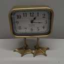 NIKKY HOME Vintage Table Top Clock, Cute Duck Paw Silent Shelf Desk Clock Battery Operated, Home Decor for Living Room, Mantel, Bedroom, Bedside - Gold